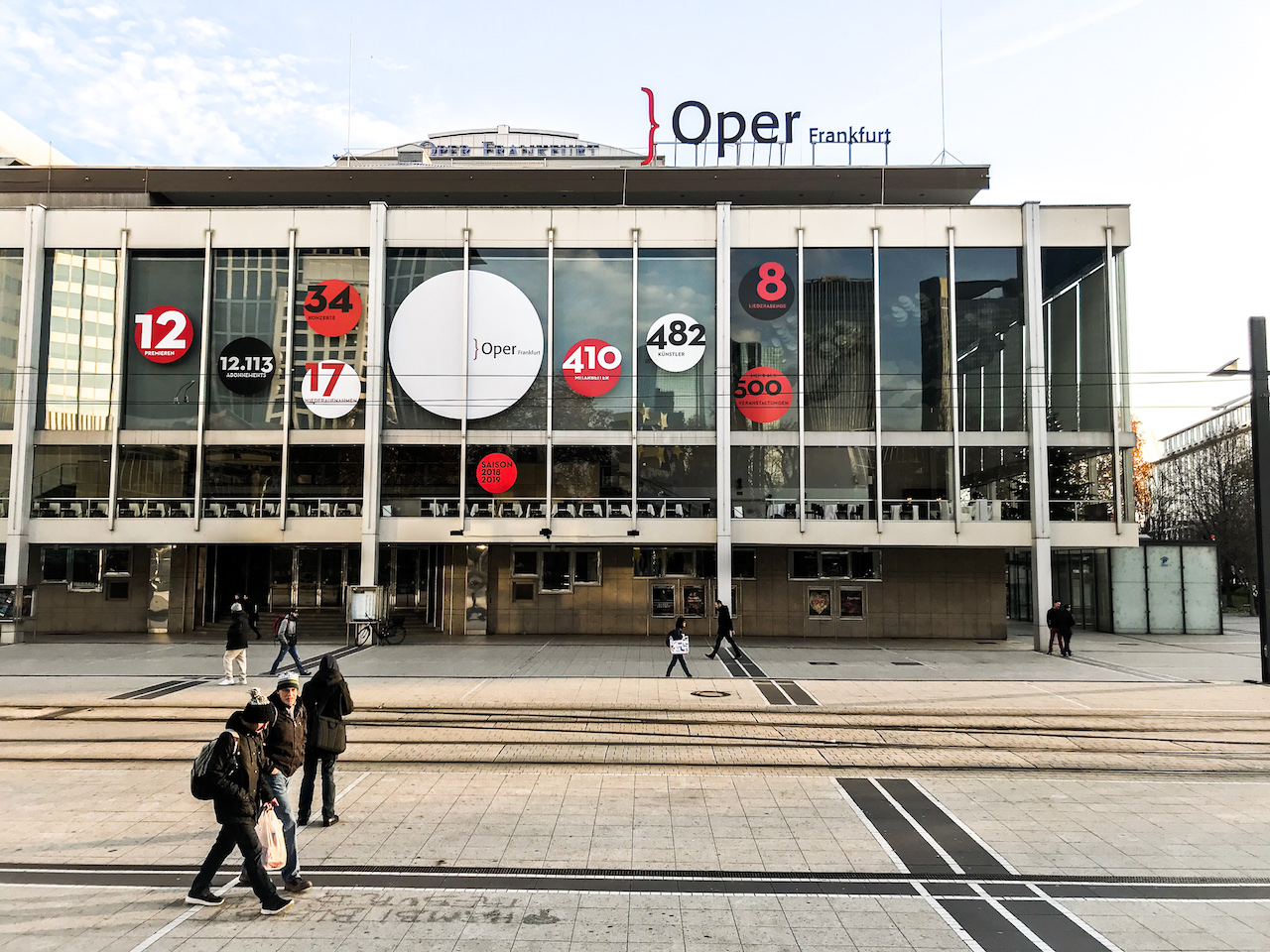 People walking in Willy Brandt Platz, Frankfurt am Main, Germany. Photo by @twsbanter