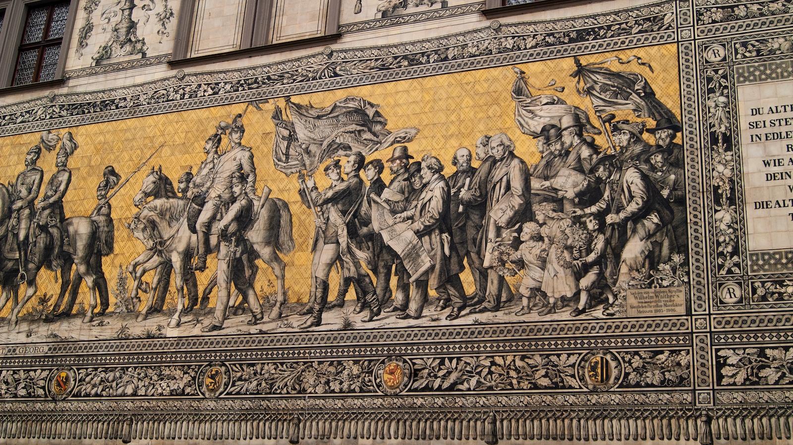 The Fürstenzug on the Stallhof in Dresden, Germany. Photo by @conjulia