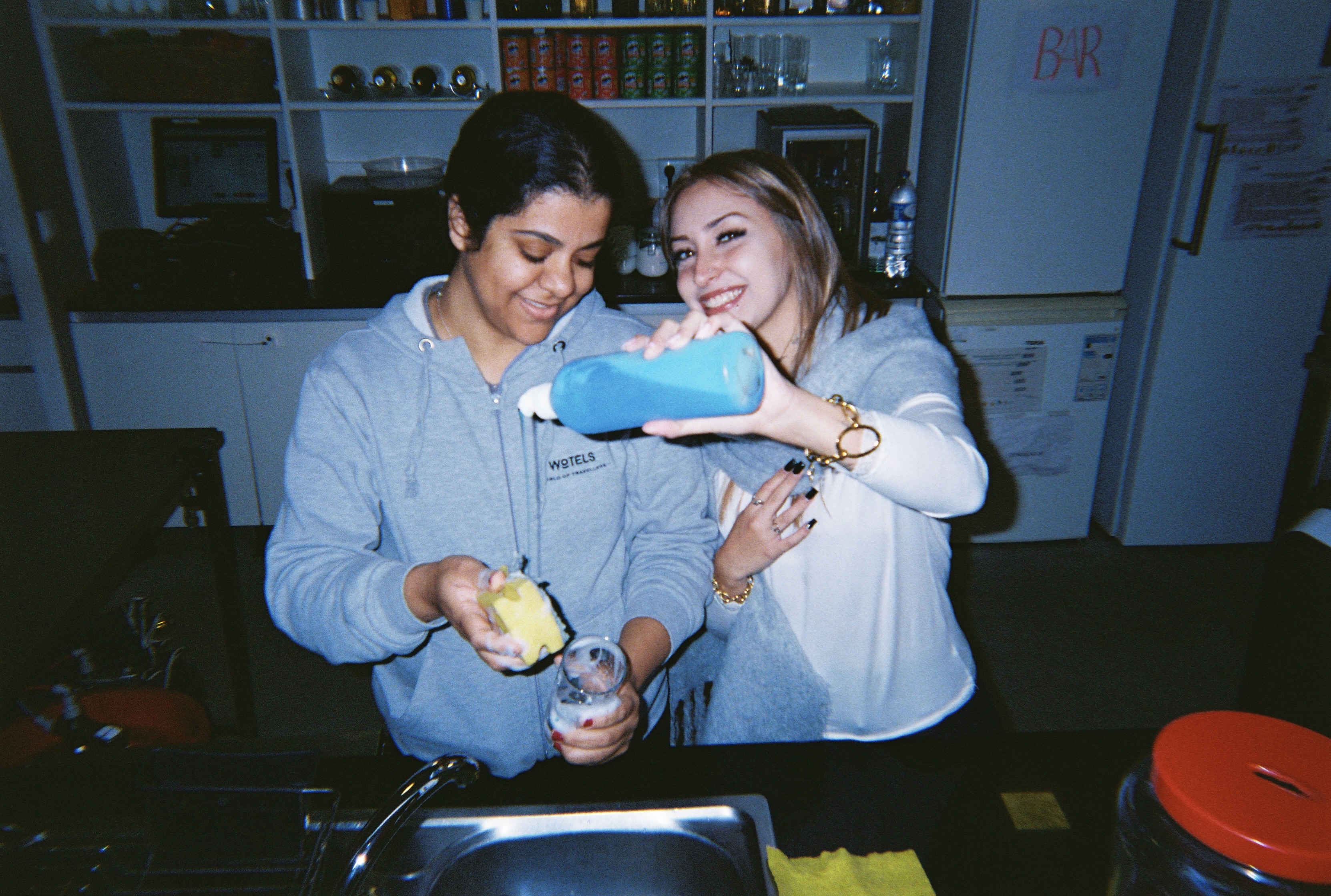 hostel life, receptionist, Ericeira, disposable camera, bar