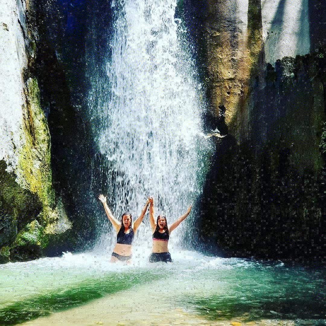 Cooling off at the waterfall!